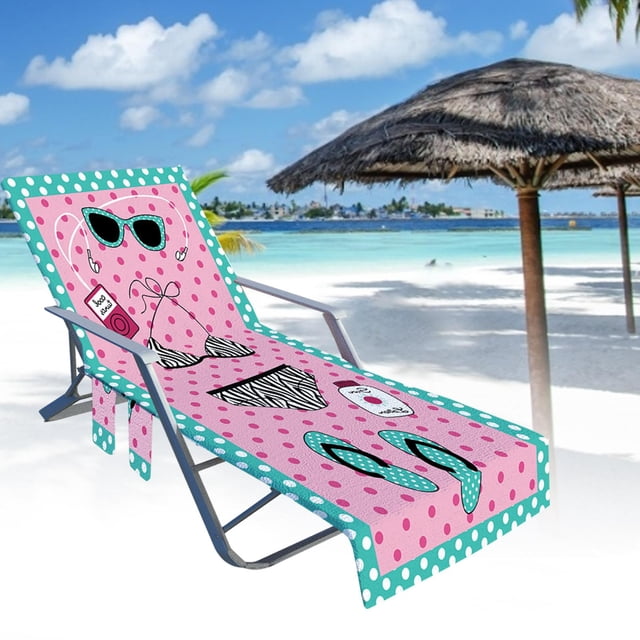Beach Chair Cover Microfiber Beach Towel Pool Patio Pool Chaise Chaise Lounge Chair Cover with Pockets