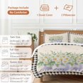 thumbnail image 6 of 3 Piece French Country Floral,Duvet Cover Set California King,Microfiber Comforter/Quilt Cover with Corner Ties and 2 Pillowcases,Purple Daisy Farmhouse Black White Check Bedding with Zipper Closure, 6 of 8