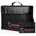 thumbnail image 1 of ROLOWAY Large (17 x 12 x 5.8 inches) Fireproof Bag, XL Fireproof Document Bags with Small Fireproof Bag, Fireproof Safe and Water Resistant Bag for Money, Legal Documents, Files, Valuables, 1 of 4