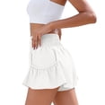 thumbnail image 7 of Athletic Shorts for Women Summer High Waisted Boho Ruffle Shorts with Pockets Quick Dry Running Gym Flowy Short, XL, 7 of 7