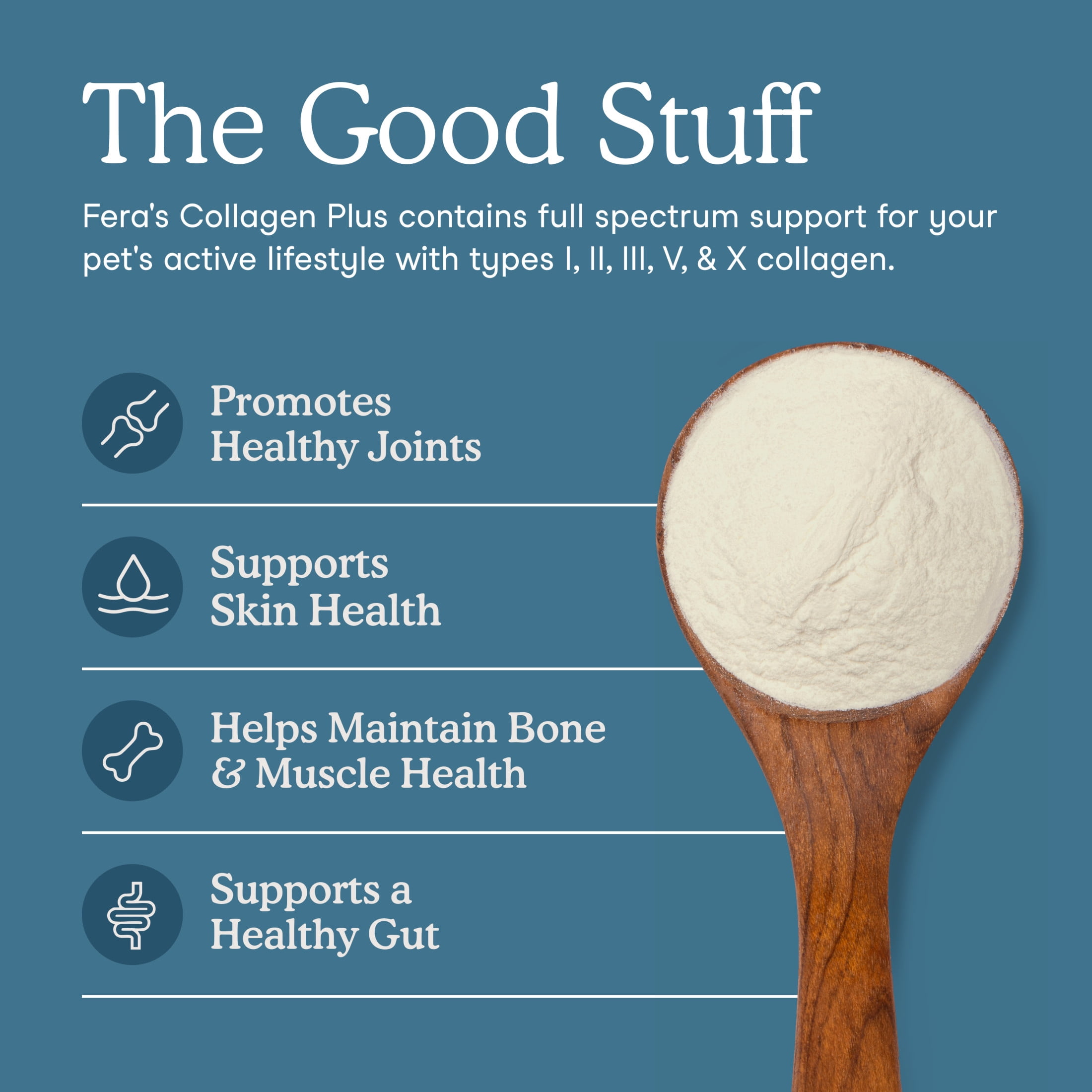 Fera Pets Collagen for Dogs & Cats - With UC-II® - Supports Skin, Joint, Bone & Gut Health - 4.23 oz