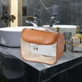 thumbnail image 3 of Bolsa de cosméticos transparente, bolsa de viaje para artículos de tocador, porta brochas, multifuncional, impermeable Café, 3 of 6