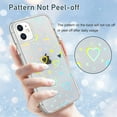 thumbnail image 3 of FYBTO for Heart Case for iPhone 11 Clear Holographic Heart Phone Case, Color Shifting Reflective Heart Pattern Laser Case Protective Shockproof Hard PC & Soft TPU Bumper Cover Women Girls,, 3 of 6