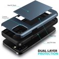 thumbnail image 2 of SHAR Compatible with Apple iPhone 12/ iPhone 12 Pro Case Card Slot Cover（Dark Blue）, Shockproof TPU Silicone PC Case, 2 of 5
