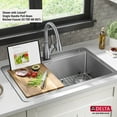 thumbnail image 3 of DELTA Lorelai 33 Workstation Kitchen SinkDrop-In Top Mount16 GaugeStainless Steel Single Bowl withWorkFlow Ledge and Accessories, 3 of 15