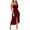 (Type 50)Wine, variant on Otvok Summer Dresses for Women, Women's One-Shoulder Stretch Dress Solid Color High Slit Elastic Wrinkle Dress