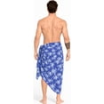 thumbnail image 3 of HAPPY BAY Men's Pareo Standard Vacation Sarong Full Beach Wrap One Size Azure, Palm Tree Summer Vacation Party, 3 of 6
