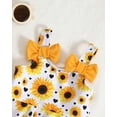 thumbnail image 5 of KIMI BEAR 3T Toddler Girls Swimsuit Set 4T Child Girl Swimwear UPF 50+ Sun Protection Ruffle Sleeveless Off the Shoulder Floral Top Solid Color Shorts Bottoms with Hat 3pcs Bathing Suit Yellow, 5 of 9