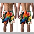 thumbnail image 3 of luoweisi Men's Beach Shorts Quick Dry Swim Trunks with Mesh Lining Parrot 2XL, 3 of 5