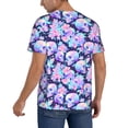 thumbnail image 2 of Lsque pinkk flower crystal Skull Pattern Mens Polo Golf Shirts Funny Graphics Shorts Sleeve Button Shirts Baseball T-shirt-3X-Large, 2 of 7