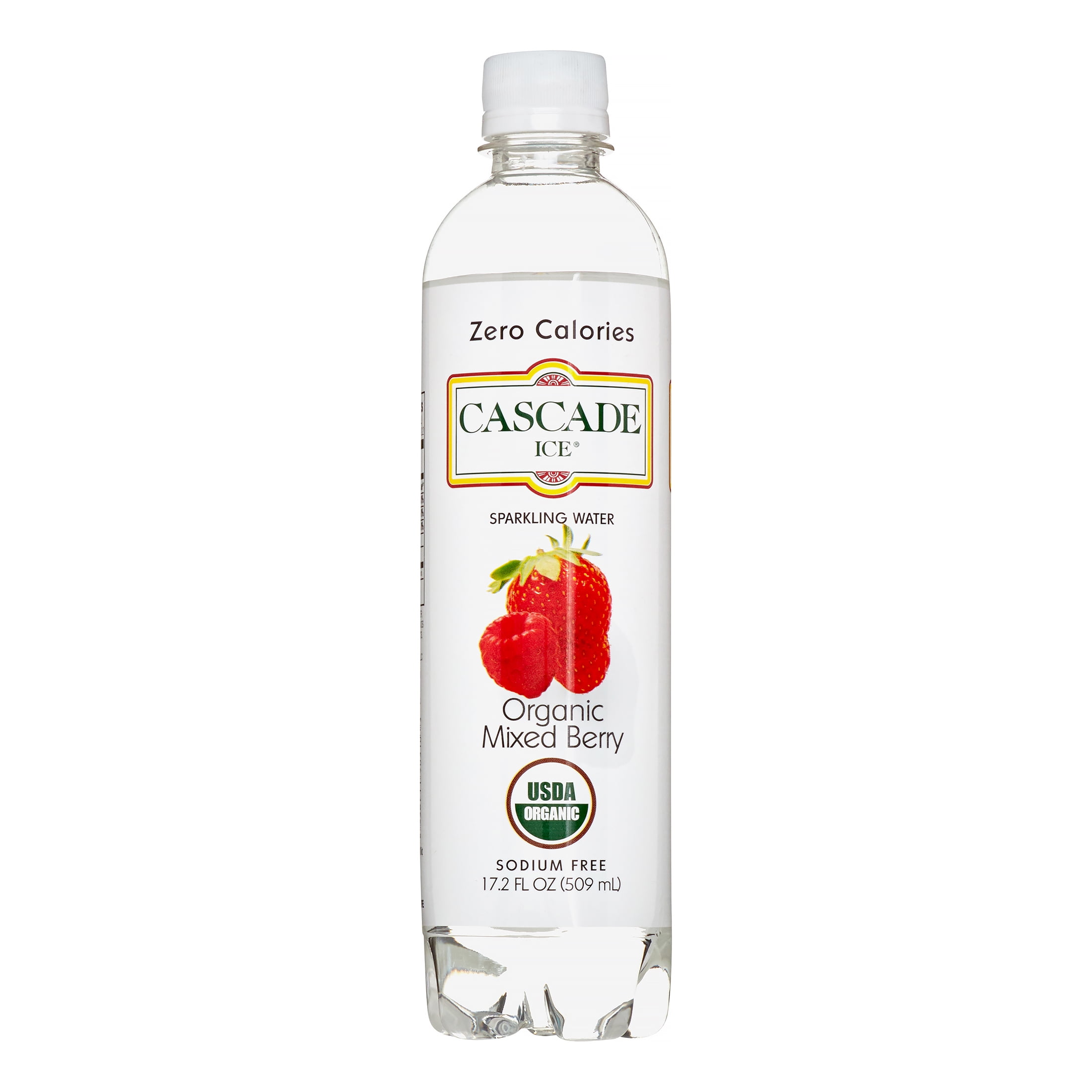 Cascade Ice Organic Sparkling Water, Mixed Berry, 17.2 Oz (Case of 12