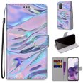 thumbnail image 2 of For Samsung Galaxy S20 Case, Mantto Magnetic PU Leather Phone Case With Hand Rope Strap Cute Pattern Painted Flip Credit/ ID Card Wallet Stand, Fluorescent Watermarks, 2 of 8