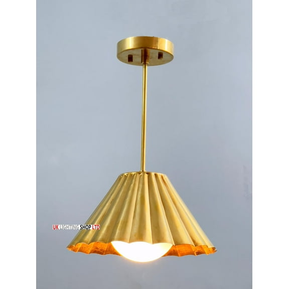1 light Spikes Elegant Ceiling Light | Flushmount Light ! Pendant Mid Century Modern Raw Brass | Sputnik Chandelier Light