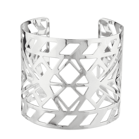 Lux Accessories Silver Tone Aztec Style Geo Cutout Bracelet Cuff