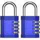 thumbnail image 1 of Lock for Gym Locker, 4 Digit Combination Lock for Gym, Employee, School, Fence, Gate, Hasp Cabinet, Set Your Own Keyless (2 Pack, Blue), 1 of 4