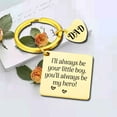 thumbnail image 3 of Father’s Day Gifts from Son Daughter Children Keychain Gifts with Square Tag Keyring Birthday Christmas Gifts for Papa Daddy - Heroes For Boy Gold 02, 3 of 5