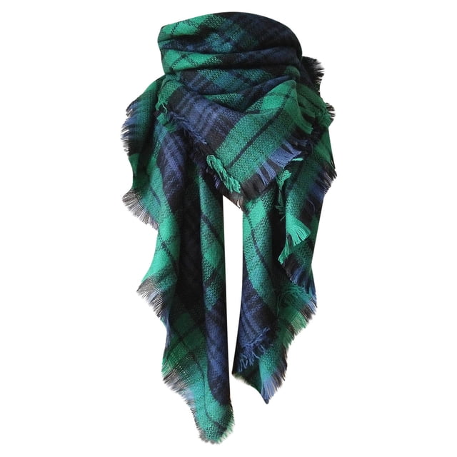 Mikilon Femmes Automne Pashmina Châle Wrap Cape PlaidTassel Tricot Cardigan Foulard