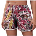 thumbnail image 2 of Femmes Pantalons Femmes Été Décontracté Imprimé Plage Shorts Rouge M, 2 of 6