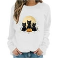 thumbnail image 5 of VKOYWKM Halloween Sweatshirt for Women Black Cat Graphic Sweatshirts Oversized Long Sleeve Crew Neck Pullover Vintage 90s Halloween Sweatshirt, 5 of 7