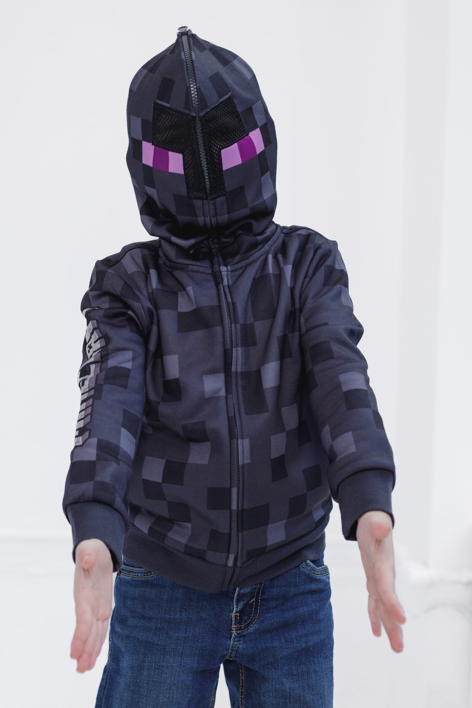 Minecraft Kids Enderman Fleece Zip-Up Hoodie photo 3