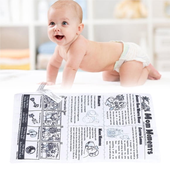 Baby Cloth Book Black White Reliable Toddler Kid Newspaper Toddler Kid Developmental Cute Newborn Simulation Rustle Sound Learning Cognition Toy