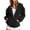 Black, variant on Diufon Womens Drawstring Hoodies Half Zipper Long Sleeve Tops Solid Color Sweatshirts with Pockets