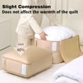 thumbnail image 3 of Comforter Storage Bag with Zipper, Ultra Space Saving Self Compression Organizer for Quilt, Blanket, Pillow, Clothes, X-Large Bedding Storage Bags with Mesh Window, Home Essentials, Cream, 3 of 4