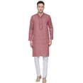 thumbnail image 1 of Elegant Cotton Men's Kurta Set Embroidered India Clothing (Maroon, S), 1 of 5