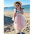 thumbnail image 3 of Arshiner Toddler Girls Tutu Sundress Ruffle Sleeve Double Fluffy Tiered Tulle Summer Dresses for Kids, 3 of 6