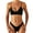 Black, variant on Women's Underwire Bikini High Cut Bikini Smocked Swimwear High Leg Bikini Swimsuit