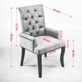 thumbnail image 4 of SESSLIFE Dining Chair with Arms, Upholstered Chenille Kitchen & Dining Room Chairs with High Back, Nailhead Trim and Wood Legs, Fabric Tuft Dining Chair for Home, Green, 4 of 8