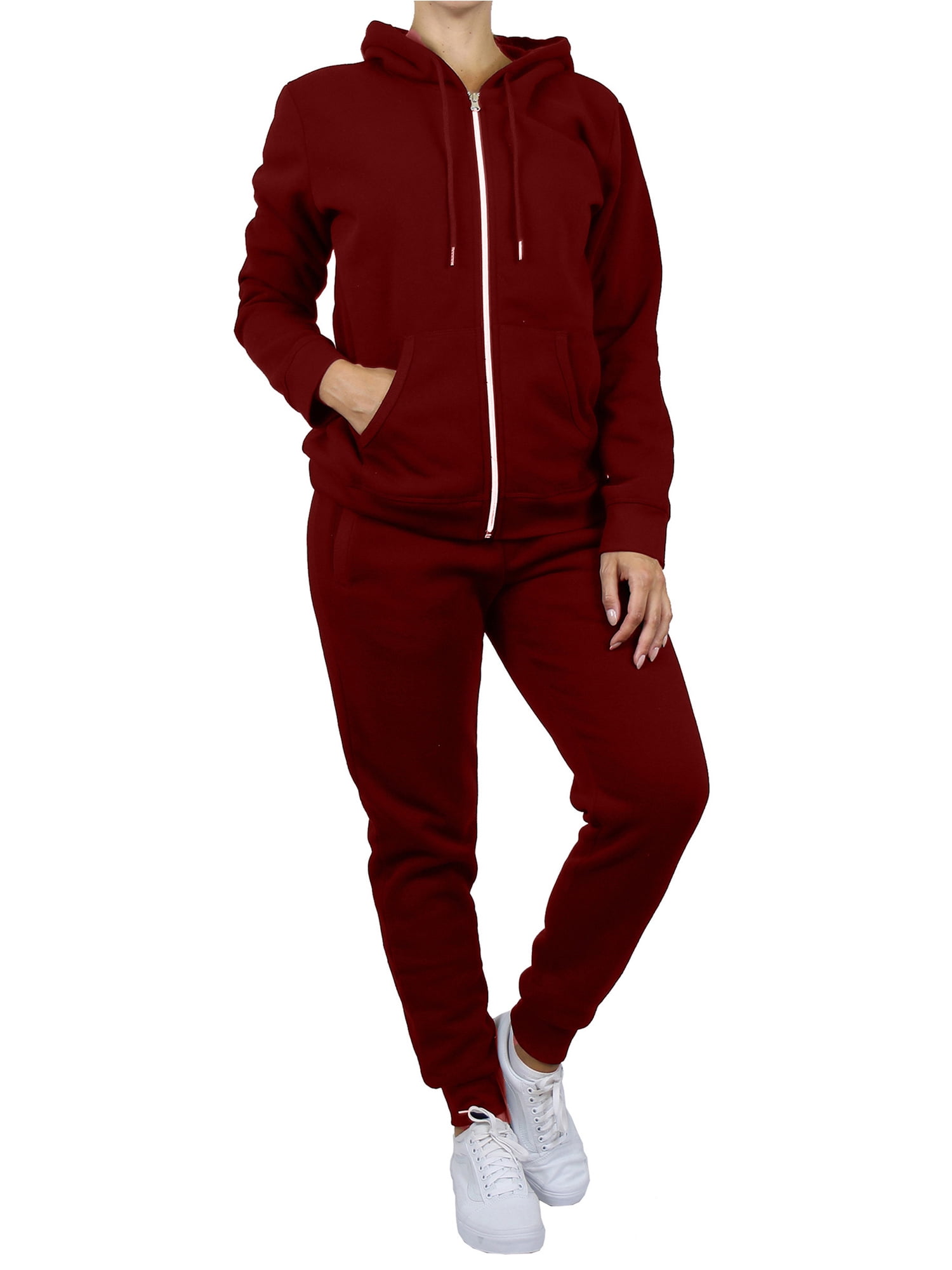 Womens Fleece Hoodie & Jogger Set - Walmart.com