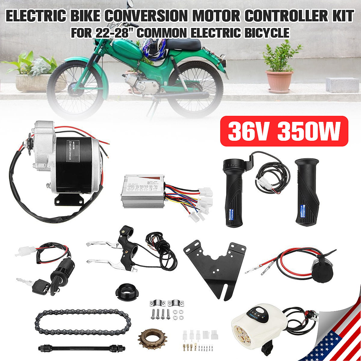 24V E-Bike Electric Bike Conversion Scooter Motor Controller Motor Bracket Kit