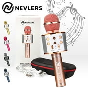 Nevlers Rose Karaoke Microphone Speaker with Wireless Bluetooth and Recording Options