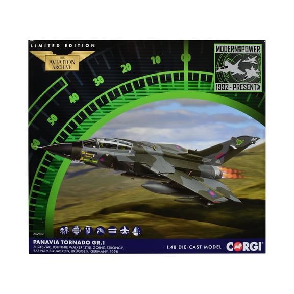 Panavia Tornado GR.1 Aircraft "Johnnie Walker 'Still Going Strong'" (1998) British Royal Air Force 1/48 Diecast Model by Corgi