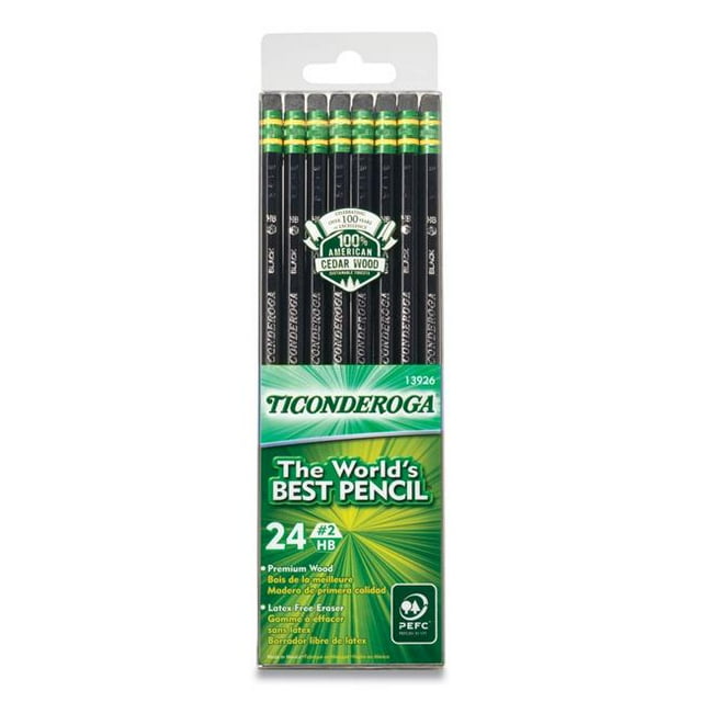 Dixon Ticonderoga DIX13926 No.2 Pencil, Black - 24 Count