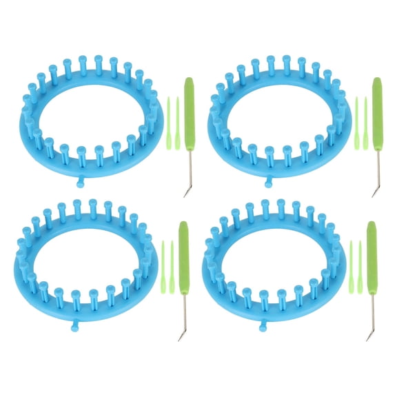 Falleo Clearance 4Pcs Round Knitting Loom 5.5in Diameter Sturdy Plastic Easy Operation Knitting Yarn Loom for Scarves Hats Socks