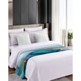 thumbnail image 4 of Xipuska Turquoise Gold Bed Runners for Twin Size Bed, Decorative Bed Throws for Foot of Bed, Modern Teal Blue Marble Textured Bed Runner Sofa Throw Bedding Scarf Protector Slipcover for Bedroom/Hotel, 4 of 6