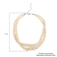 thumbnail image 5 of White Color Wood Mix Stainless Steel Double Row Beaded Necklace for Women Size 18" Birthday Gifts for Women, 5 of 7