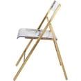 thumbnail image 5 of LeisureMod Transparent Acrylic Folding Chair, Lightweight Iron Chrome Base Comfortable Clear Desk Chair, No Assembly Needed (Set of 2) in Brushed Gold, 5 of 7