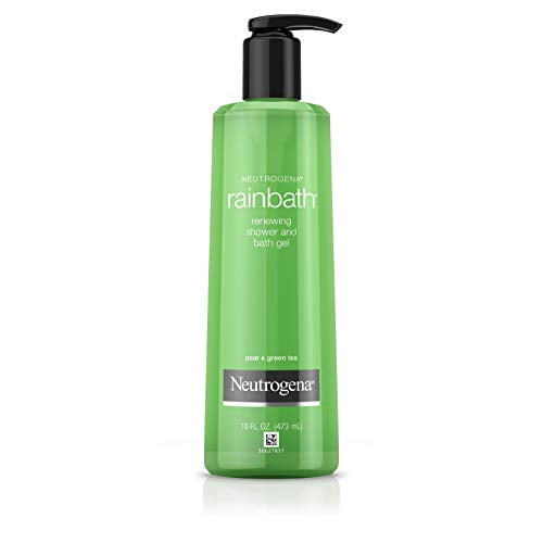 Neutrogena Rainbath Renewing Shower And Bath Gel, Moisturizing Body Wash and Shaving Gel with Clean Rinsing Lather, Pear & Green Tea Scent, 16 fl. oz