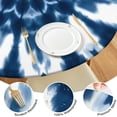 thumbnail image 4 of Blue Tie Dye Flower Mandala Pattern Round Fitted Tablecloth with Elastic Edge,Dining Table Cover Waterproof,Outdoor Round Tablecloth for Camping,Dining,Indoor and Outdoor, 4 of 7