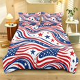 thumbnail image 2 of ZIATUBLES 3-Piece King Size Duvet Cover Set, Stars Stripes Wave Printed Modern Bedding, Breathable Lightweight All-Season Duvet Cover with 2 Pillowcases, Easy Care Dorm Apartment Bed Linens, 2 of 7