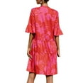 thumbnail image 2 of Gvmfive Women Summer V Neck 1/2 Sleeve Ruffled Loose Dress, 2 of 3