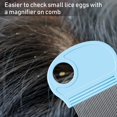 thumbnail image 3 of 6 peines para quitar piojos de la cabeza con lupa, herramienta de dientes de metal fino para perros, gatos, mascotas, aseo humano y eliminación de escamas de caspa/huevos de piojos (azul cielo) MFZFUKR DCF118, 3 of 7