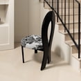 thumbnail image 2 of Ciphrias Dining Chairs Set of 2, Solid Wood Ribbon Back Upholstered Fabric Seat, Black White for Dining Room, 2 of 8