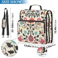 thumbnail image 2 of FORMRS Zipper Binder with Shoulder Strap 2-inch Ring 500 Sheet Capacity File Bag, Beige Red Floral, 2 of 5