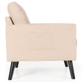 thumbnail image 6 of Topbuy Modern Armrest Accent Single Sofa Upholstered Living Room Chair with 2 Side Pockets Beige, 6 of 10
