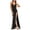 Black, variant on Munlar Women's Evening Dress Square Neck Sleeveless Dress Solid Bodycon Sequins High Split Maxi Dress