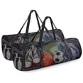 thumbnail image 4 of Bolsa de Playa Inteprter de Malla Duradera Negra con Bolsillo con Cremallera, 4 of 6
